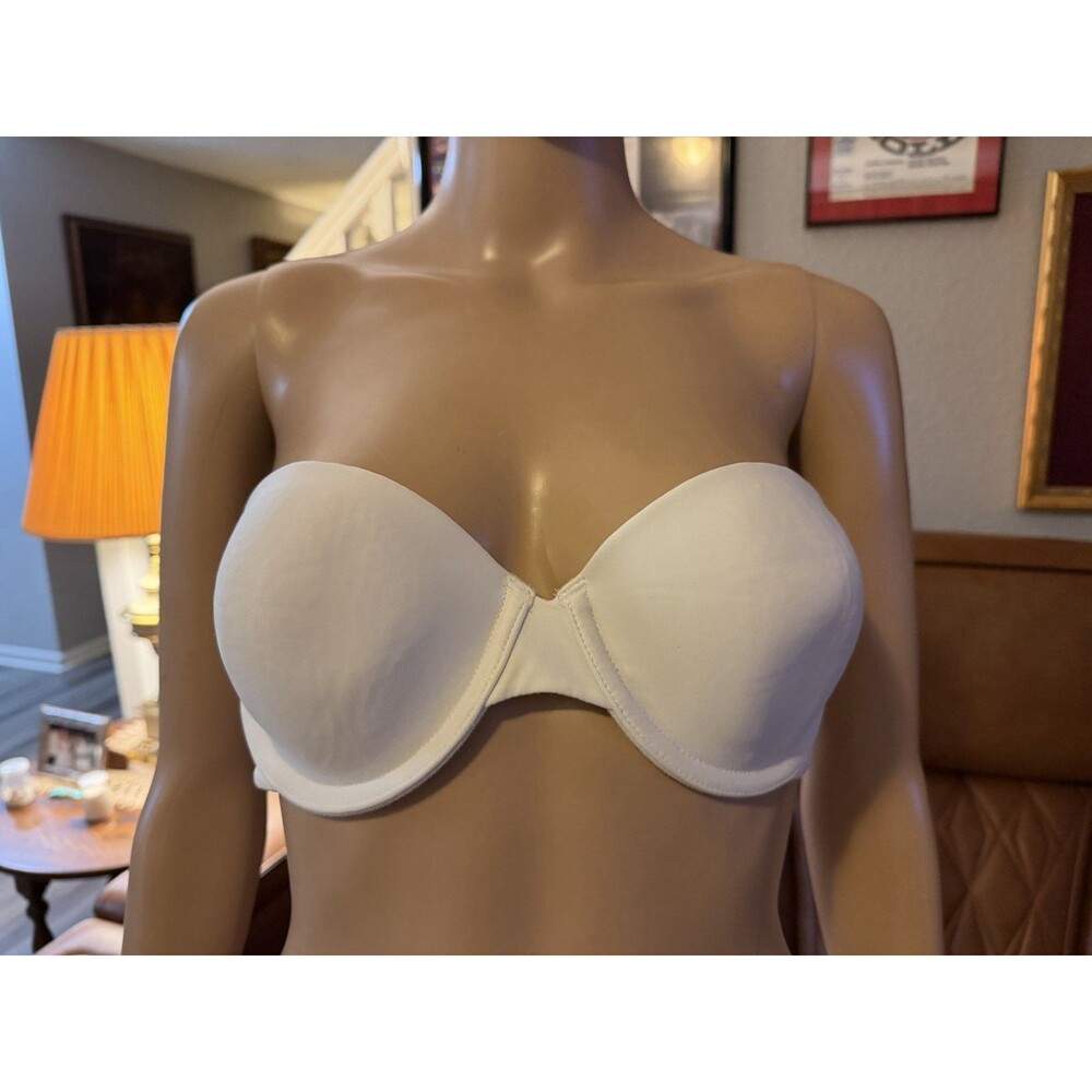 Victoria’s Secret Lined Strapless Bra 36B White Underwire